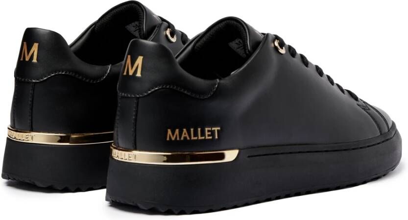 Mallet London Luxe Zwart Goud Leren Sneakers Black Heren