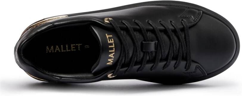 Mallet London Luxe Zwart Goud Leren Sneakers Black Heren