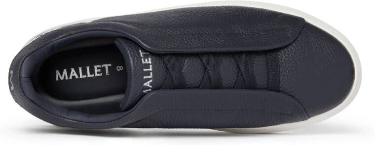 Mallet London Marine Tumbled Leren Instap Sneakers Blue Heren