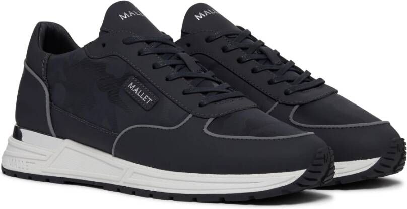 Mallet London Navy Camo Lichtgewicht Sneakers Blue Heren