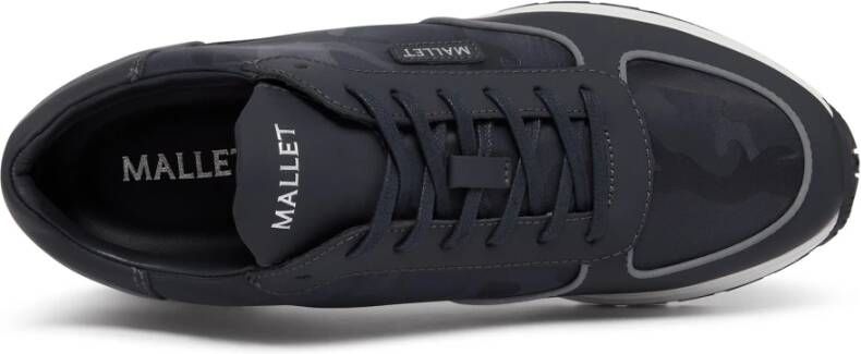 Mallet London Navy Camo Lichtgewicht Sneakers Blue Heren