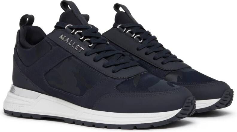 Mallet London Navy Camo Sneaker Update Blue Heren