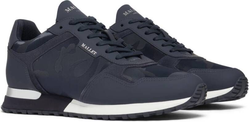 Mallet London Navy Camo Sneakers Blue Heren