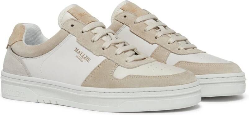 Mallet London Off-White Goud Court Sneakers White Heren