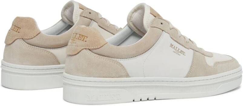 Mallet London Off-White Goud Court Sneakers White Heren