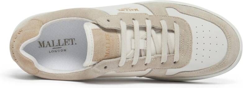 Mallet London Off-White Goud Court Sneakers White Heren