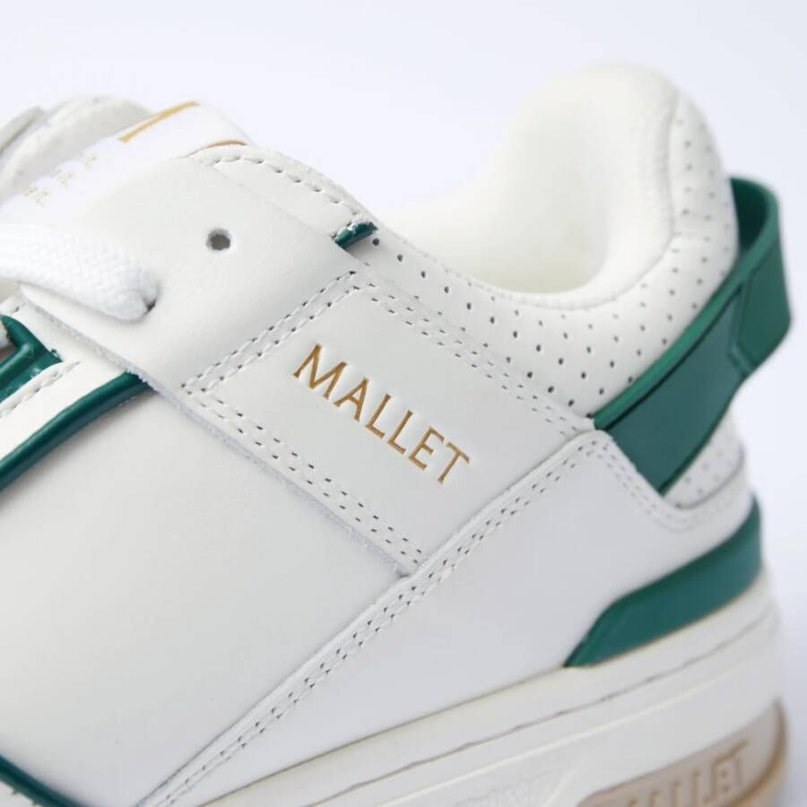 Mallet London Retro Groene Leren Sneakers White Heren