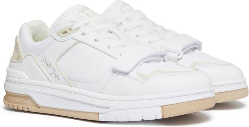 Mallet London Witte Beige Dames Strap Sneakers White Heren