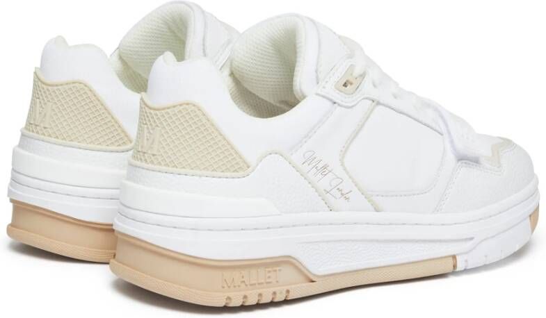 Mallet London Witte Beige Dames Strap Sneakers White Heren