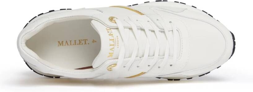 Mallet London Witte Gouden Dames Trainer Almorah White Heren