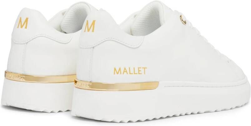 Mallet London Witte Gouden Sneakers met Gouden Accenten White Heren