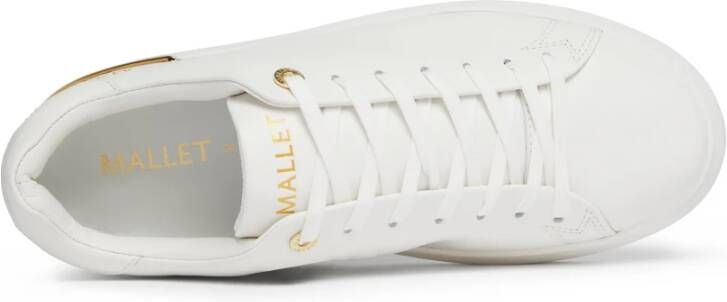 Mallet London Witte Gouden Sneakers met Gouden Accenten White Heren