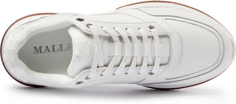 Mallet London Witte Kauwgom Leren Sneakers White Heren