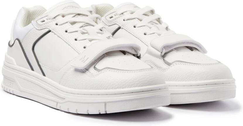 Mallet London Witte Leren Strap Sneakers White Heren