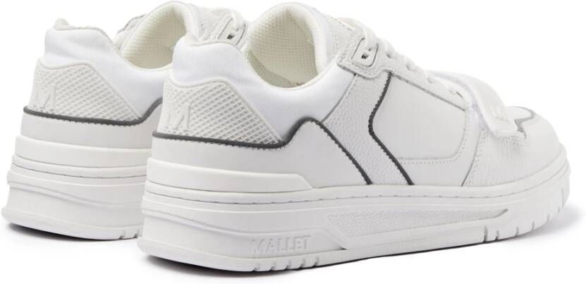 Mallet London Witte Leren Strap Sneakers White Heren