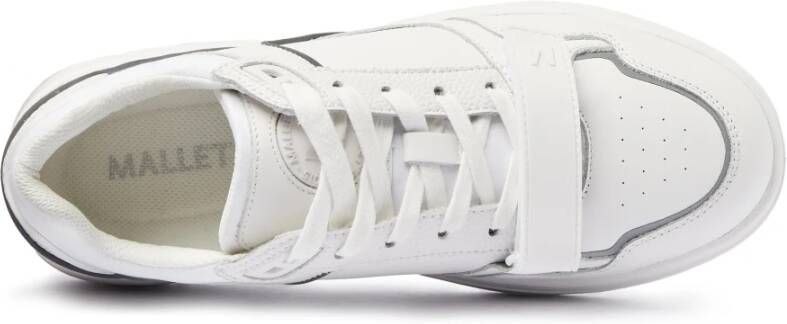 Mallet London Witte Leren Strap Sneakers White Heren