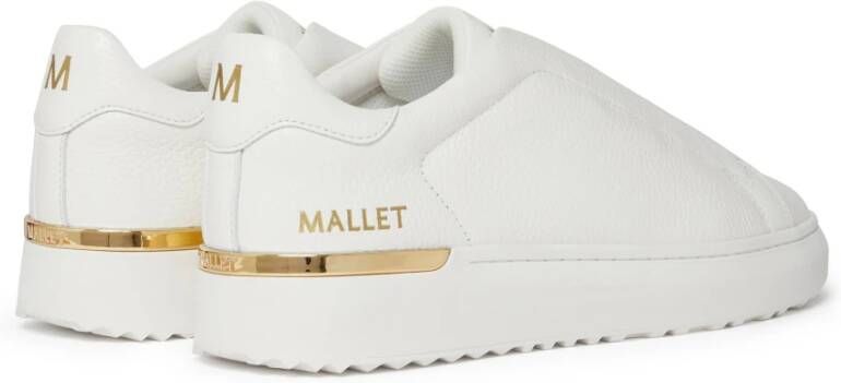 Mallet London Witte Tumbled Leren Instap Sneakers White Heren