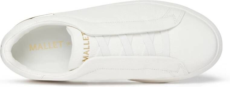 Mallet London Witte Tumbled Leren Instap Sneakers White Heren