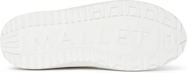 Mallet London Witte Tumbled Leren Instap Sneakers White Heren