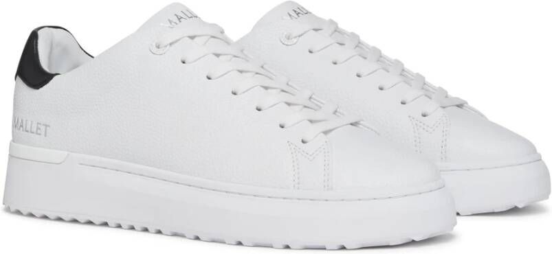 Mallet London Witte Zwarte Tab Leren Sneakers White Heren