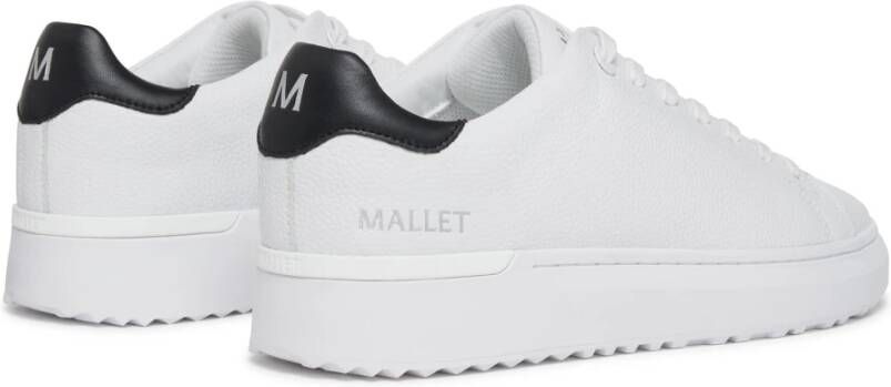 Mallet London Witte Zwarte Tab Leren Sneakers White Heren