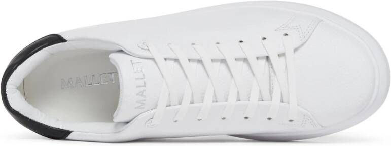 Mallet London Witte Zwarte Tab Leren Sneakers White Heren