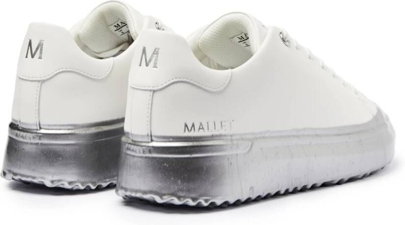 Mallet London Zilver Dip Leren Sneakers White Heren