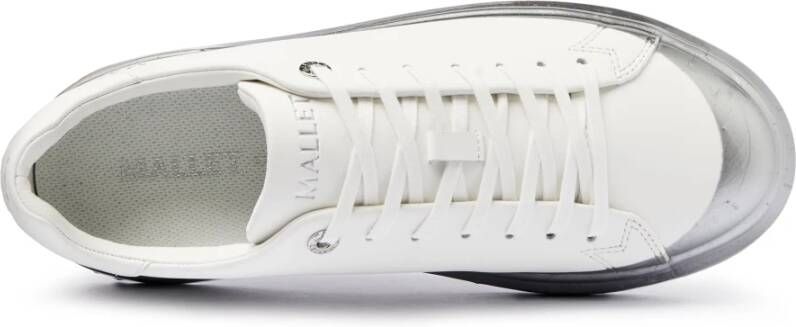 Mallet London Zilver Dip Leren Sneakers White Heren