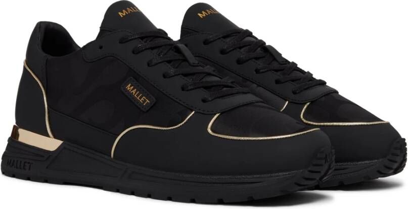 Mallet London Zwart Goud Camo Lichtgewicht Sneaker Black Heren