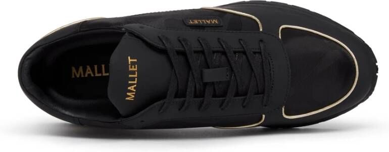 Mallet London Zwart Goud Camo Lichtgewicht Sneaker Black Heren