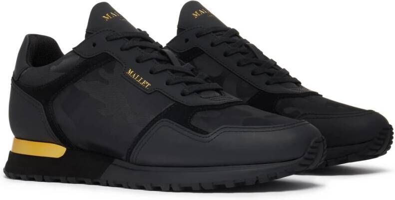 Mallet London Zwart Goud Camo Sneakers Black Heren