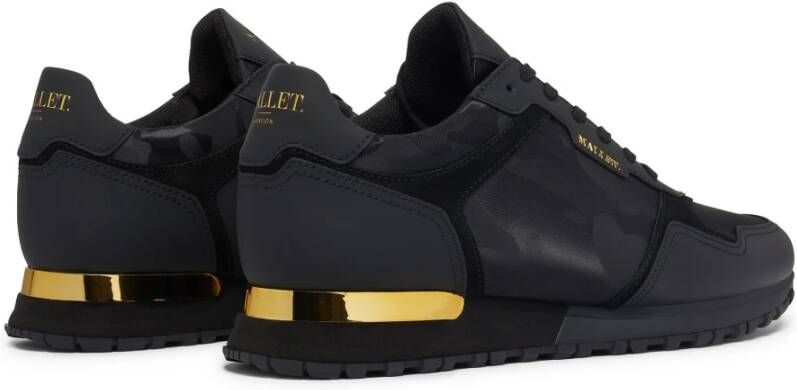 Mallet London Zwart Goud Camo Sneakers Black Heren