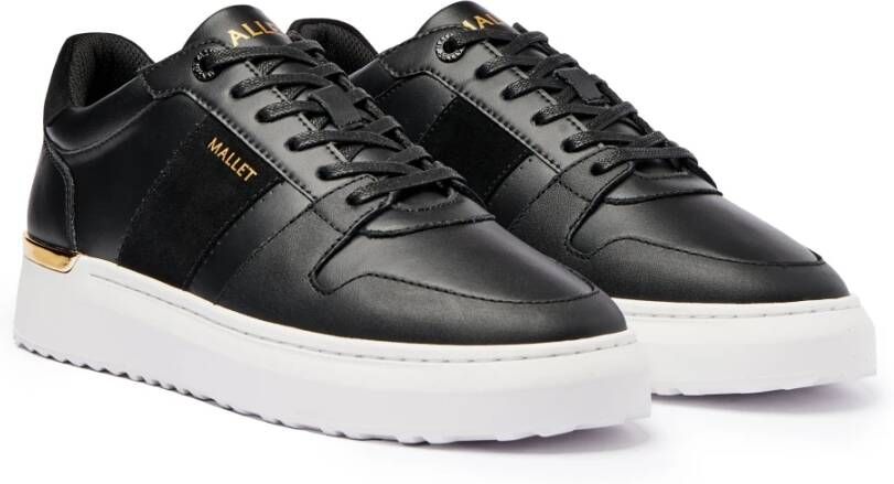 Mallet London Zwart Goud Leren Sneakers Black Heren