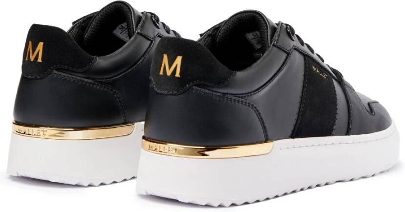 Mallet London Zwart Goud Leren Sneakers Black Heren