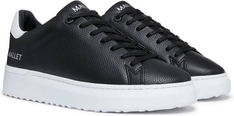 Mallet London Zwart Wit Tab Leren Sneakers Black Heren