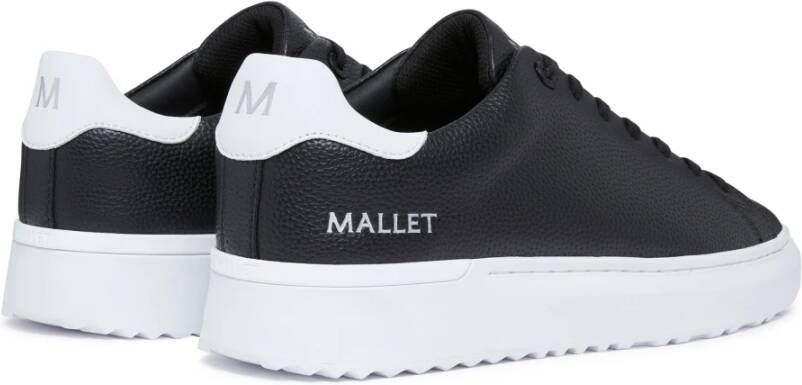 Mallet London Zwart Wit Tab Leren Sneakers Black Heren