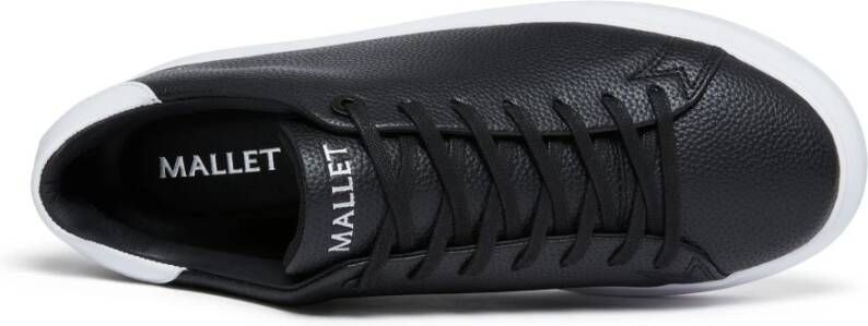 Mallet London Zwart Wit Tab Leren Sneakers Black Heren