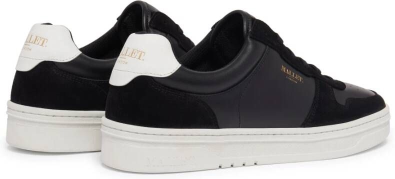 Mallet London Zwart Witte Court Sneakers Black Heren