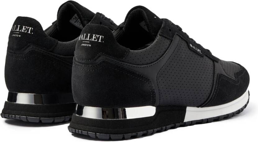 Mallet London Zwarte Geperforeerde Leren Sneakers Black Heren