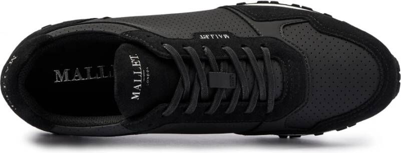 Mallet London Zwarte Geperforeerde Leren Sneakers Black Heren