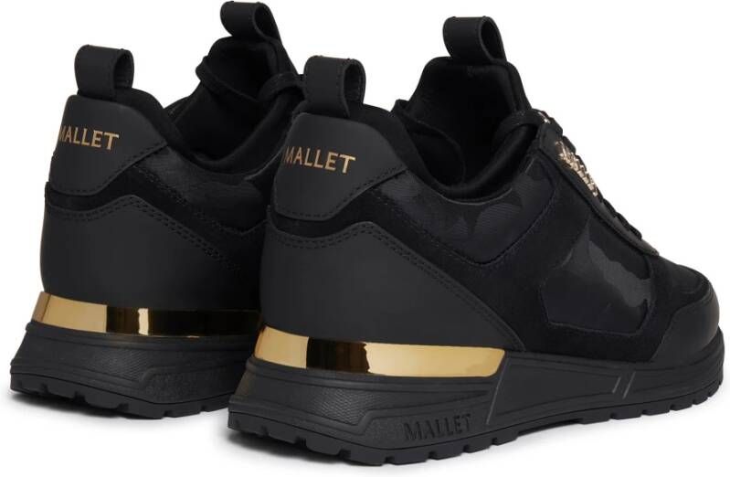 Mallet London Zwarte Gouden Camo Sneaker Update Black Heren