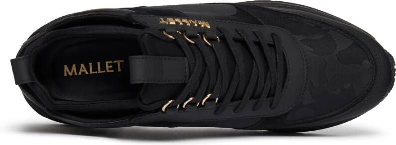 Mallet London Zwarte Gouden Camo Sneaker Update Black Heren