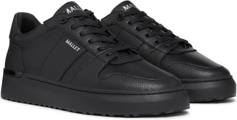 Mallet London Zwarte leren moderne trainer Black Heren