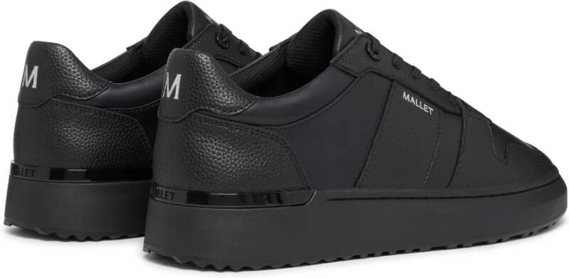 Mallet London Zwarte leren moderne trainer Black Heren