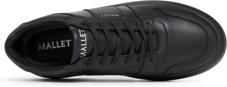 Mallet London Zwarte leren moderne trainer Black Heren