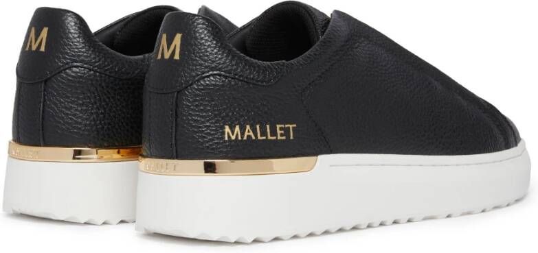 Mallet London Zwarte Tumbled Leren Instap Sneakers Black Heren