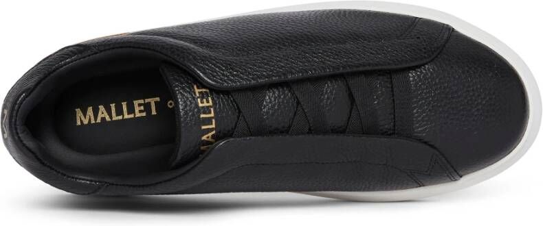 Mallet London Zwarte Tumbled Leren Instap Sneakers Black Heren