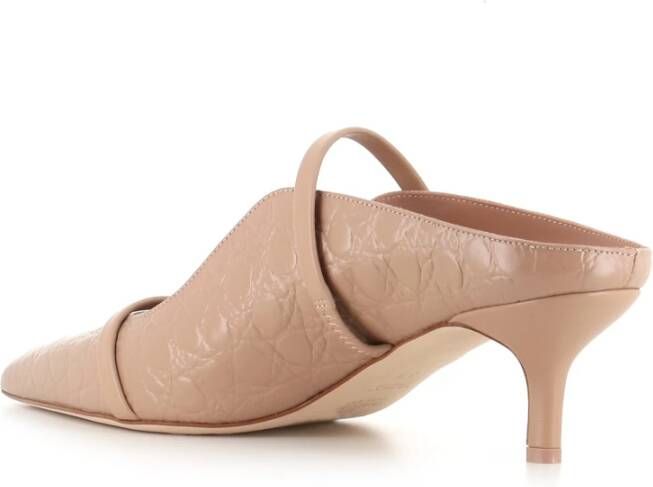 Malone Souliers Beige Cocco Effect Leren Muiltjes Beige Dames