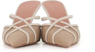 Malone Souliers Beige en Ivory Leren Sandalen Pink Dames