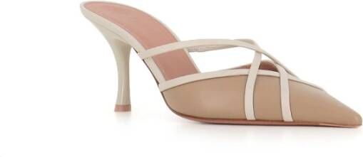 Malone Souliers Beige en Ivory Leren Sandalen Pink Dames